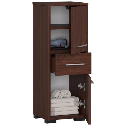 Mobile da Bagno FIN, 2 ante e 1 cassetto, 30x30x85 cm, Colore Weng? - Foto 2