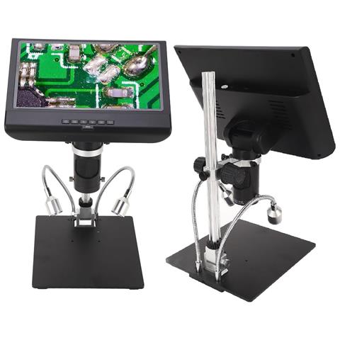 Microscopio Digitale, Ad209, Ingrandimento Display 4x, Lampada Led, Nero - Foto 2