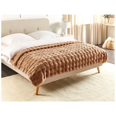 Coperta Salka Finta Pelliccia 150 X 200 Cm Marrone - Foto 1