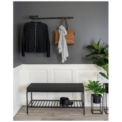 Appendiabiti Da Parete Trento - Nero - Metallo - 30x3x82 Cm - Foto 2