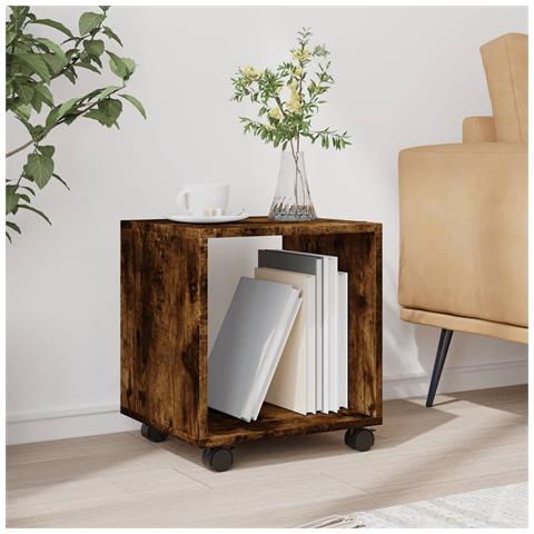 Mobiletto Con Ruote Rovere Fumo 37x33x42,5 Cm In Truciolato - Foto 3