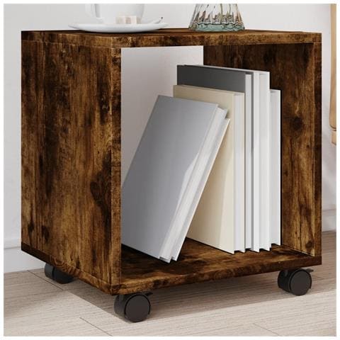 Mobiletto Con Ruote Rovere Fumo 37x33x42,5 Cm In Truciolato - Foto 1