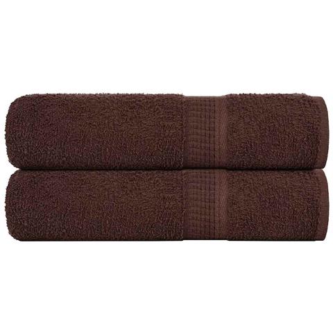 Asciugamani Doccia 2 Pz Marrone 70x140 Cm 360 G /m 100% Cotone - Foto 1