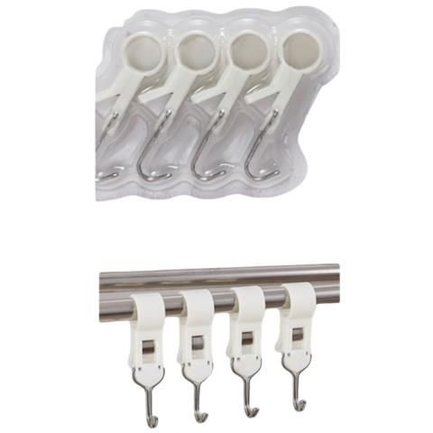 4 Pezzi Morsetti Per Tubi In Plastica, Porta Asciugamani Da Bagno Regolabili (medi) White L - Foto 1