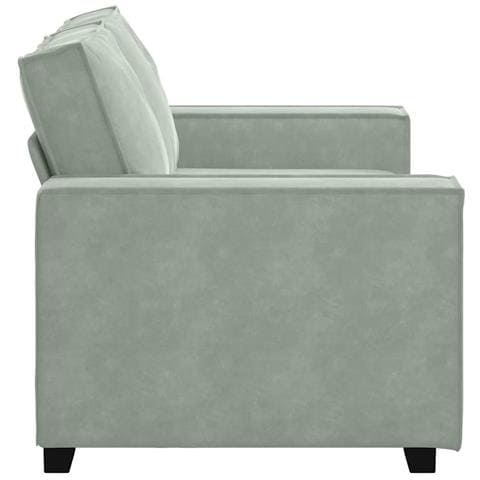 Divano a 2 Posti Grigio Chiaro 120 cm in Velluto - Foto 2