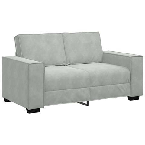 Divano a 2 Posti Grigio Chiaro 120 cm in Velluto - Foto 1