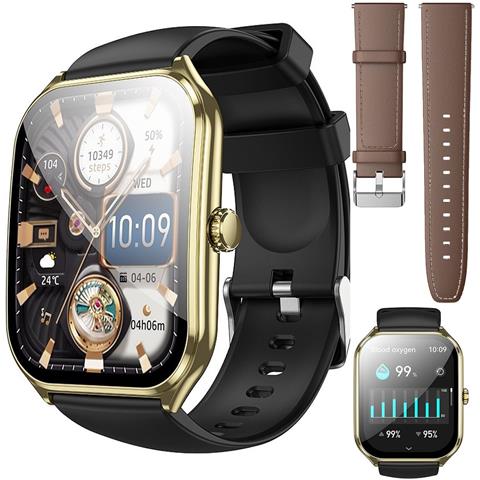 Hoco Y28 Smartwatch Amoled 1.96 Chiamate Bt Display Cardio Saturazione Oro - Foto 1
