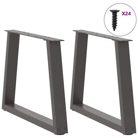 Gambe Tavolo Pranzo A V 2 Pz Antracite 60x(42-43,3)cm Acciaio - Foto 3