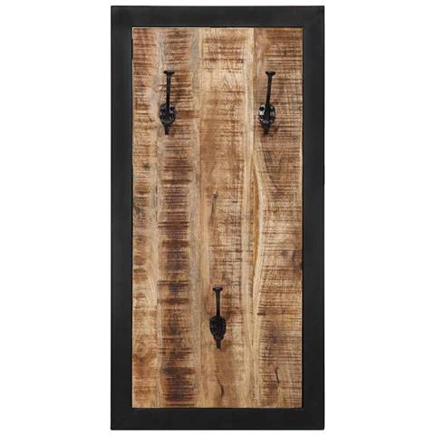 Appendiabiti 40x2x80 Cm In Legno Massello Grezzo Di Mango - Foto 2