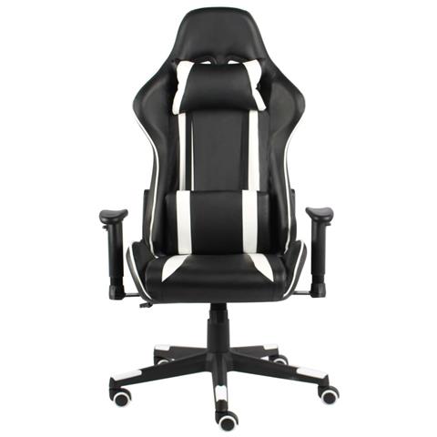 Lusso Casadino - Sedia Da Gaming Girevole Bianca In Pvc - Foto 1