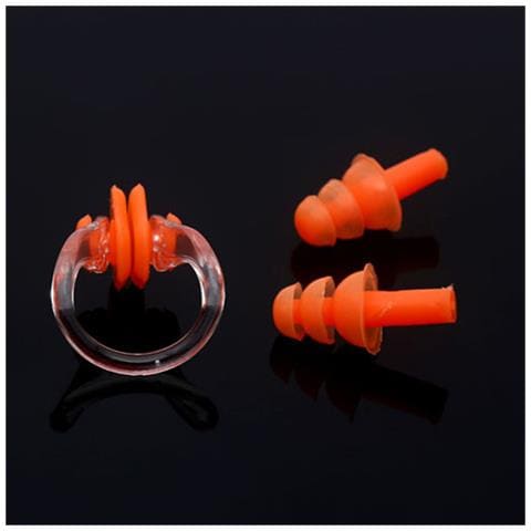 Set Di Tappi Per Naso E Orecchie Da Nuoto In Silicone Orange - Foto 2