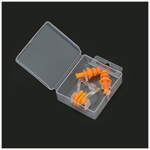 Set Di Tappi Per Naso E Orecchie Da Nuoto In Silicone Orange - Foto 1