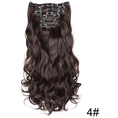 Extension Per Capelli Ricci Con 16 Clip, 6 Pezzi, Castano Scuro - Foto 2