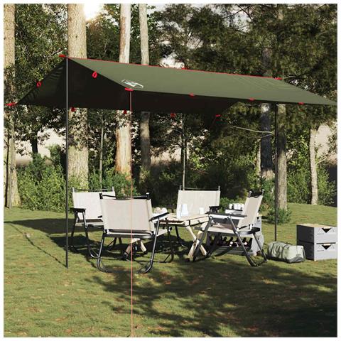 Telone da Campeggio Verde Oliva 406x306 cm Impermeabile - Foto 2