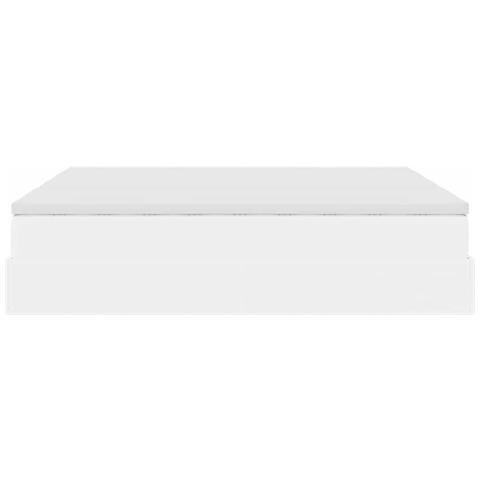 Struttura Letto Pouf con Materassi Bianco 200x200 cm Similpelle - Foto 9