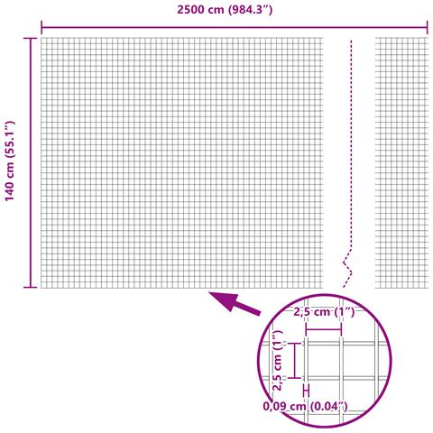 Recinzione in Rete Saldato Verde 1,4x25 m Acciaio - Foto 8