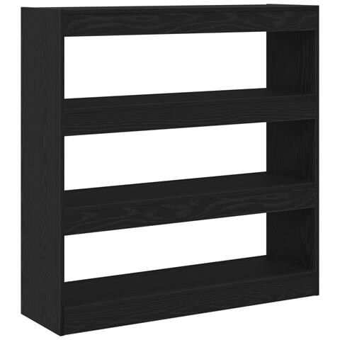 Libreria / Divisore per stanze Rovere Nero 100x30x103cm Legno ingegnerizzato - Foto 1