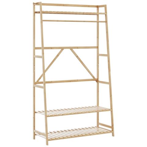 Appendiabiti con Ripiani 110x40x180 cm in Bambù - Foto 1