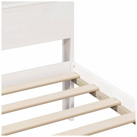 Struttura del letto Bianco 100 x 200 cm Legno di pino massiccio - Foto 9
