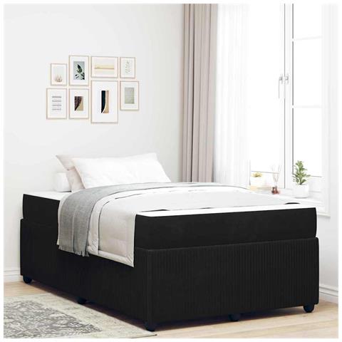 Struttura letto con materasso Nero 120 x 190 cm Velluto - Foto 2
