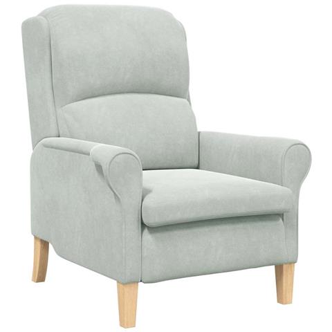 poltrona Grigio chiaro 76 x 94 x 102 cm Velluto - Foto 1