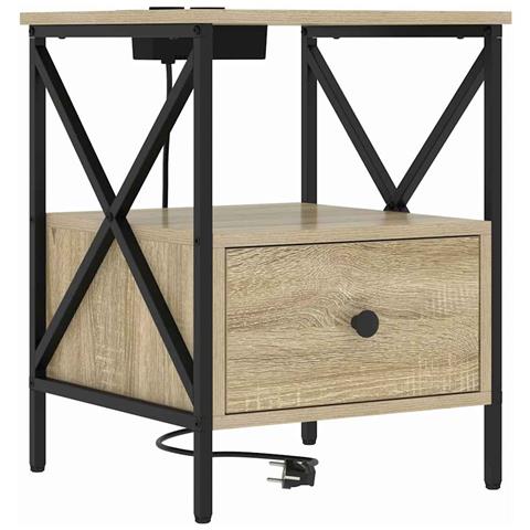 Armadio da Notte con cassetto rovere sonoma 41.5 x 40.5 x 55 cm - Foto 1