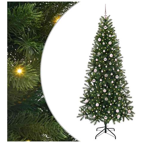 Albero di Natale artificiale con 300 LED Verde 240 cm PE e PVC - Foto 1