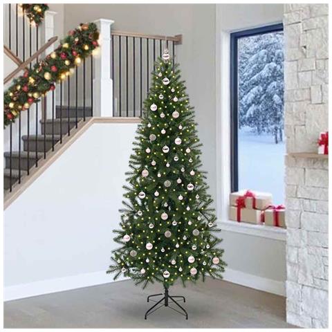 Albero di Natale artificiale con 300 LED Verde 240 cm PE e PVC - Foto 2