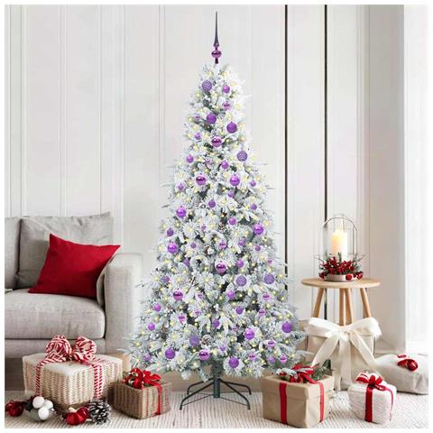 Albero di Natale Artificiale con Rami Pieghevoli Bianco 180 cm - Foto 2