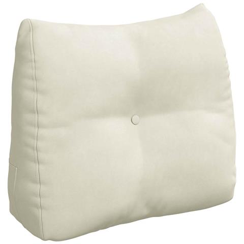 Cuscino per Schiena Crema 60 x 24 x 50 cm Velluto - Foto 1