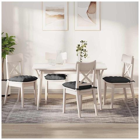 Cuscini per Seduta 4 pcs Grigio scuro 40 x 40 x 6 cm - Foto 2