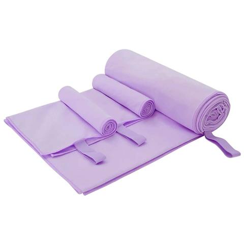 Set di Asciugamani Sportivi 3 pcs Viola Poliestere e poliammide - Foto 1