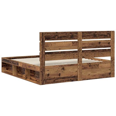 Struttura del letto Legno vecchio 200 x 200 cm Pino massello - Foto 9