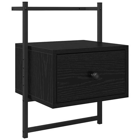 Armadio da Notte Rovere Nero 35 x 30 x 51 cm Legno multistrato - Foto 1