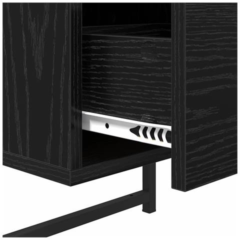 Armadio da Notte Rovere Nero 35 x 30 x 51 cm Legno multistrato - Foto 9