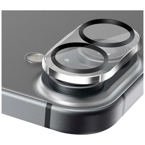 Vetro Temperato Fotocamera Per Iphone 16 / 16 Plus Lens Shield Ultra Resistente, Nero Trasparente - Foto 4