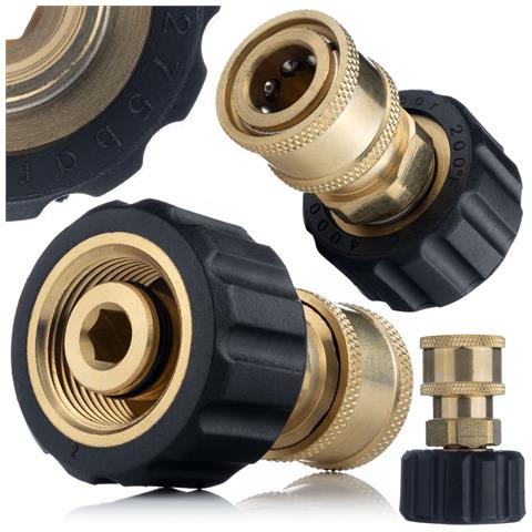 Adattatore M22 Per Accessori Con Attacco Rapido 1/4"" - Compatibile Con Idropulitrici Kärcher | Ottone Resistente, Max 200 Bar, 90°c, 40 L /min - Foto 1