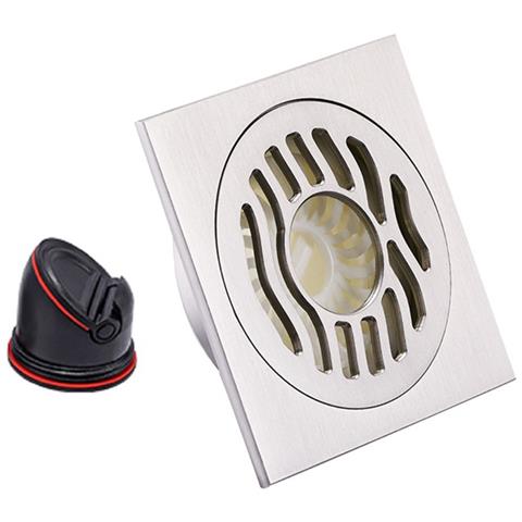 Scarico A Pavimento A Levitazione Magnetica - Nichel Spazzolato Dual-use + Fila Dritta Nera, Costruzione In Rame - Foto 1