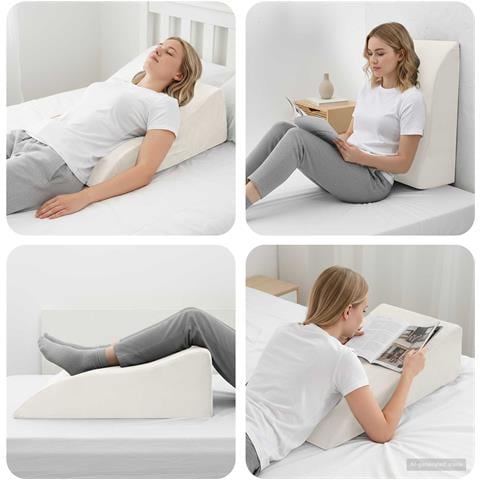 Cuscino per Gambe Bianco 68 x 41 x 24 cm Schiuma PU - Foto 2
