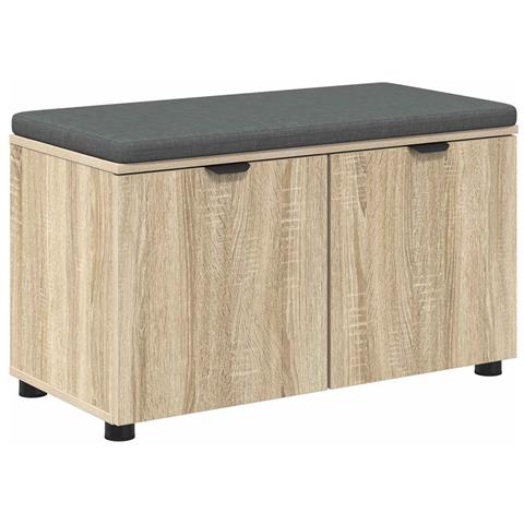 Panca per ingresso con cuscino Rovere Sonoma 80 x 38 x 46 cm - Foto 1