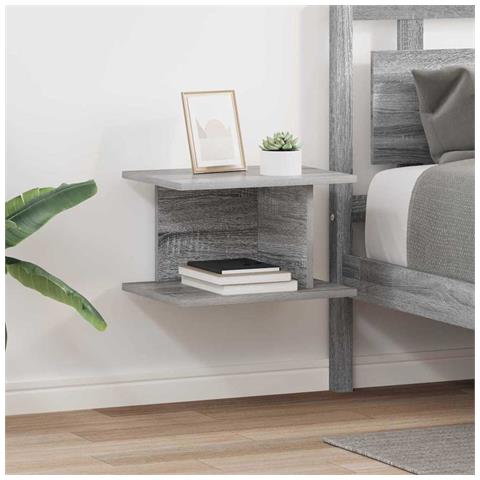 Comodino 2 pcs Grigio Sonoma 40 x 30 x 25 cm Legno multistrato - Foto 2