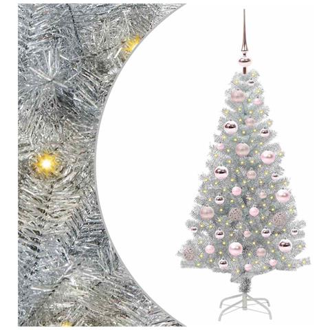 Albero di Natale con 150 LED con supporto Argento 120 cm PET - Foto 1