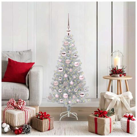 Albero di Natale con 150 LED con supporto Argento 120 cm PET - Foto 2