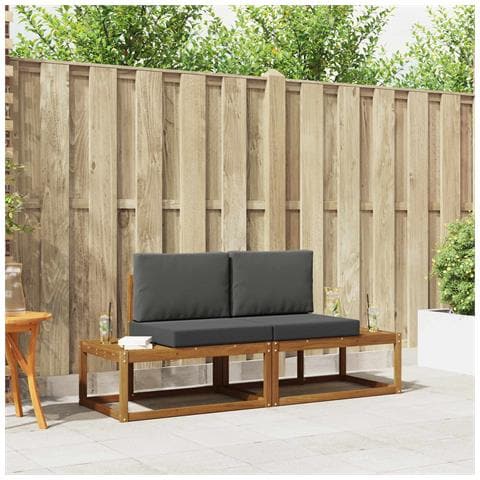 Set di divani da esterno con cuscino 2 pcs Naturale - Foto 2