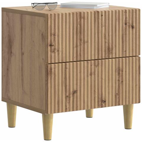 Armadio da Notte 2 pcs Rovere Artigianale 43 x 34,5 x 48 cm - Foto 2