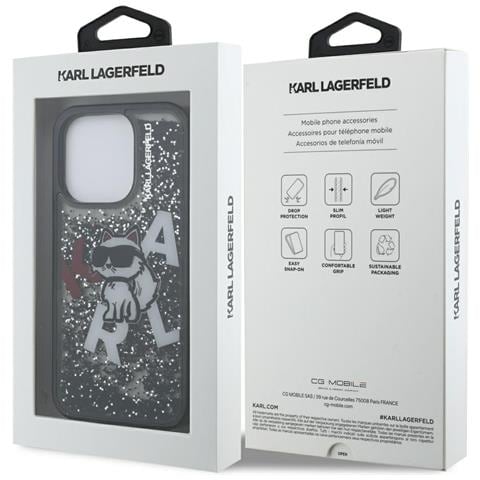 Custodia Nera Per Iphone 16 Pro Con Glitter Karl Lagerfeld - Foto 7
