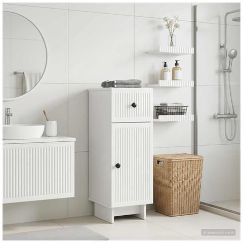 Mobiletto da Bagno EDE Bianco Lucido 30 x 31 x 80 cm - Foto 2
