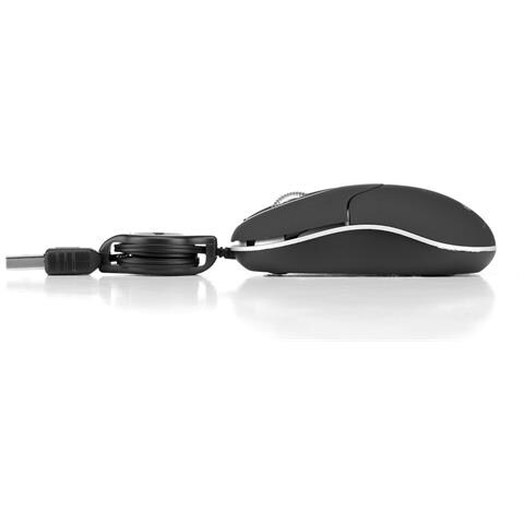 Mouse Usb 3 Tasti 1000dpi Cavo Retrattile Colore Nero - Foto 2