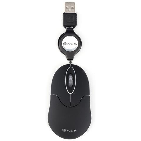 Mouse Usb 3 Tasti 1000dpi Cavo Retrattile Colore Nero - Foto 1