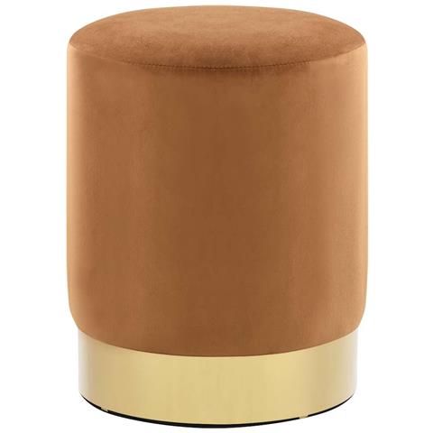 Sgabello Marrone E Oro In Velluto - Foto 1